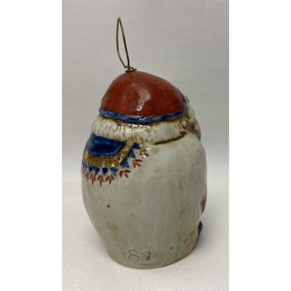 Vintage Salamander Pottery Bell Santa Christmas Ornament Folk Art 1982 - Picture 5 of 10